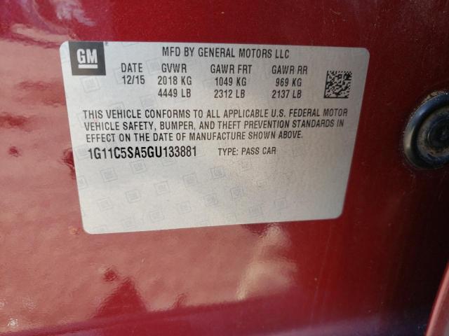 2016 CHEVROLET MALIBU LIM - 1G11C5SA5GU133881