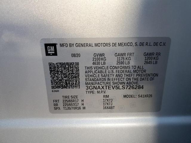2020 CHEVROLET EQUINOX LT - 3GNAXTEV5LS726284