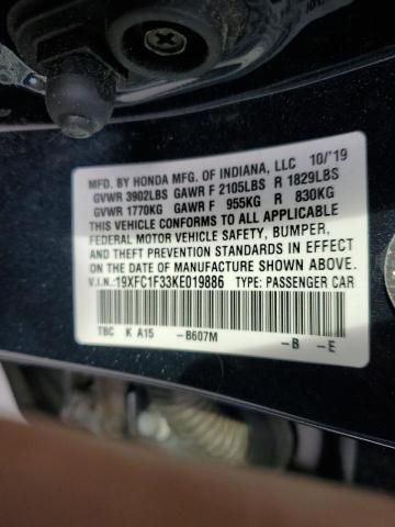 2019 HONDA CIVIC EX - 19XFC1F33KE019886