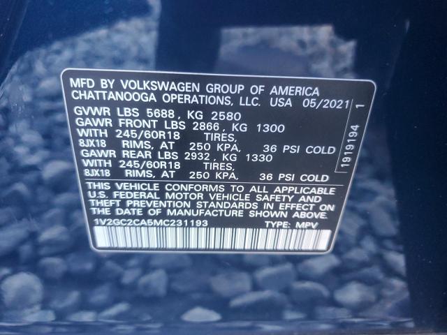 2021 VOLKSWAGEN ATLAS CROS - 1V2GC2CA5MC231193