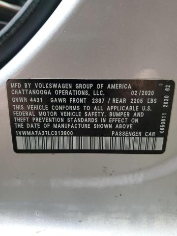 2020 VOLKSWAGEN PASSAT R-L - 1VWMA7A37LC013800