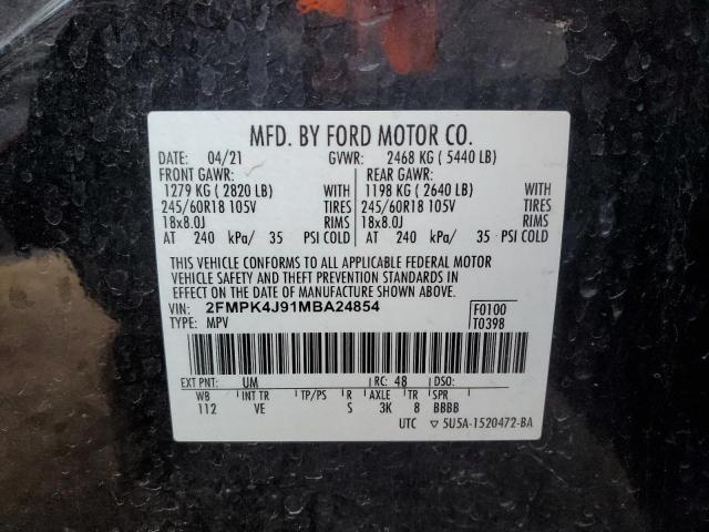 2021 FORD EDGE SEL - 2FMPK4J91MBA24854