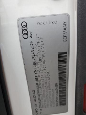 2018 AUDI A5 PRESTIG WAUCNCF51JA074460