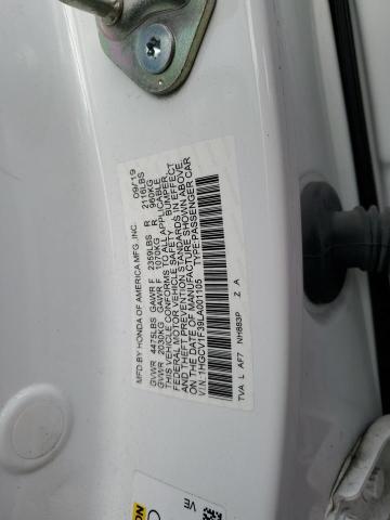 VIN 1HGCV1F39LA001105 2020 HONDA ACCORD no.12