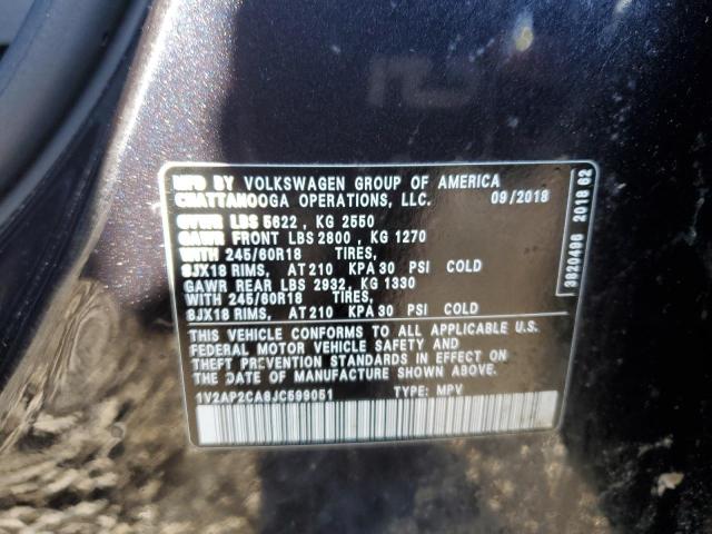 2018 VOLKSWAGEN ATLAS S - 1V2AP2CA8JC599051