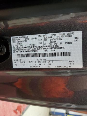 2021 FORD F-150 1FTEX1EPXMKE31209
