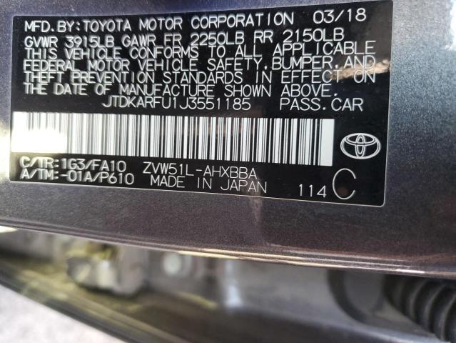 2018 TOYOTA PRIUS - JTDKARFU1J3551185