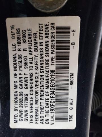 2016 HONDA CIVIC EX - 19XFC1F34GE010198