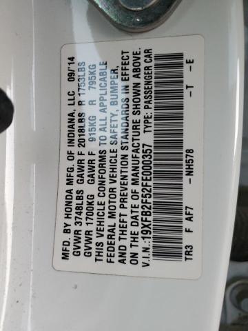 2015 HONDA CIVIC LX - 19XFB2F52FE000357