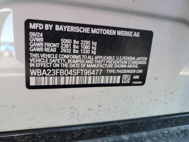 VIN WBA23FB04SFT96477 2025 BMW 4 SERIES no.12