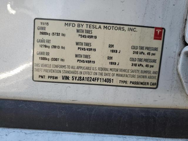 2015 TESLA MODEL S - 5YJSA1E24FF114051