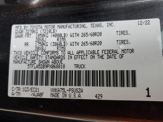2023 TOYOTA TUNDRA CRE - 5TFLA5DB9PX068818