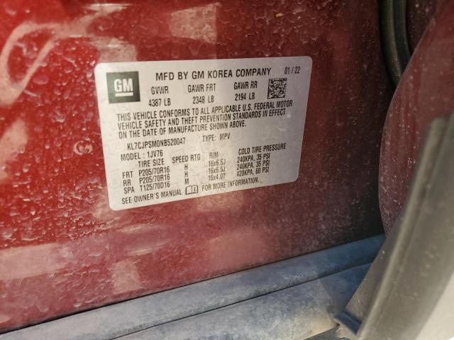 2022 CHEVROLET TRAX 1LT - KL7CJPSM0NB520047