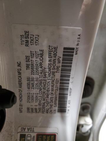 2016 HONDA CR-V EXL - 5J6RM4H77GL011021