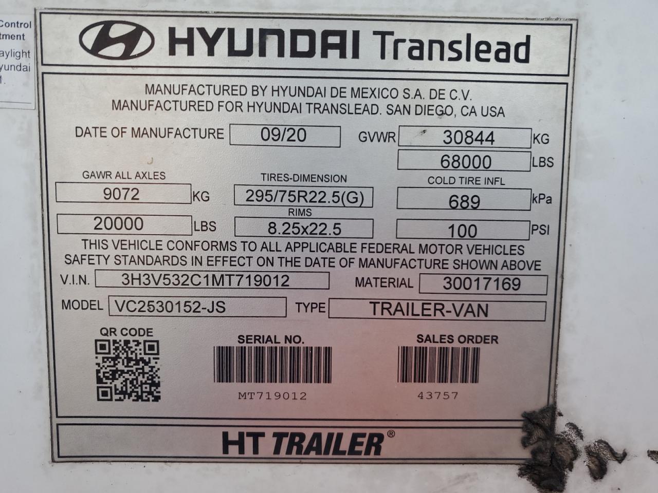 Lot #3051393651 2021 HYUNDAI TRANSLEAD