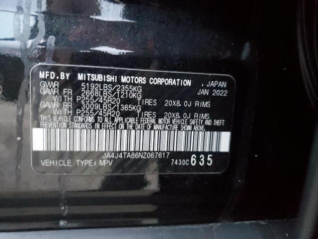 2022 MITSUBISHI OUTLANDER - JA4J4TA86NZ067617