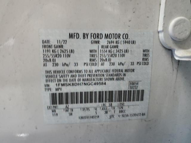 2022 FORD EXPLORER X - 1FMSK8DH7NGC49584