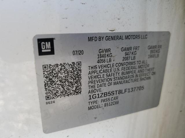 1G1ZB5ST8LF137705 2020 CHEVROLET MALIBU