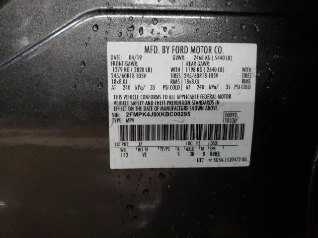 2019 FORD EDGE SEL - 2FMPK4J9XKBC00295