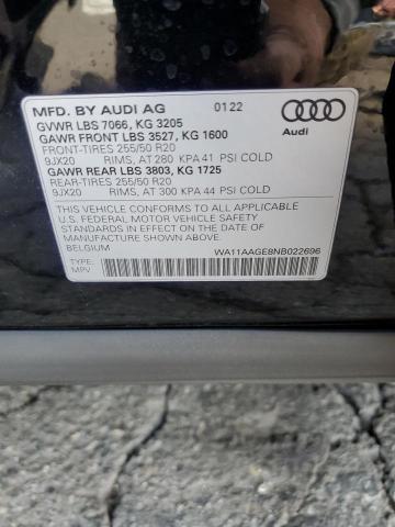 2022 AUDI E-TRON SPO WA11AAGE8NB022696