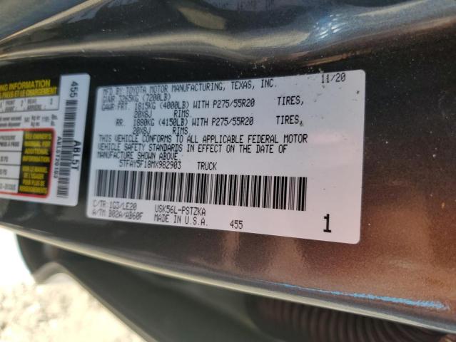 2021 TOYOTA TUNDRA CRE - 5TFAY5F18MX982903