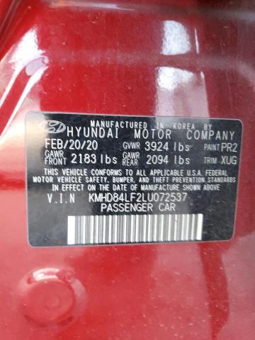 VIN KMHD84LF2LU072537 2020 HYUNDAI ELANTRA no.13