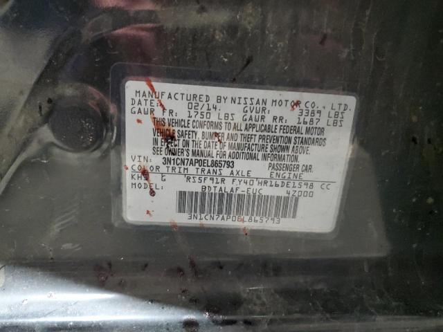 VIN 3N1CN7AP0EL865793 2014 NISSAN VERSA no.12