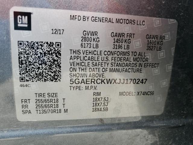 2018 BUICK ENCLAVE PR - 5GAERCKWXJJ170247