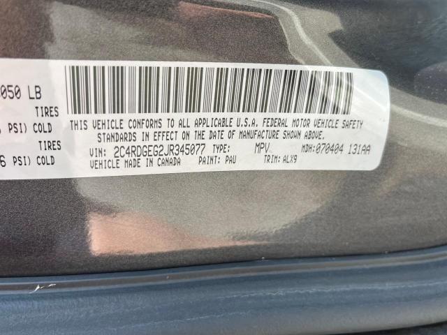 VIN 2C4RDGEG2JR345077 2018 DODGE CARAVAN no.10