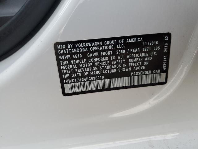 2017 VOLKSWAGEN PASSAT SEL - 1VWCT7A34HC038019