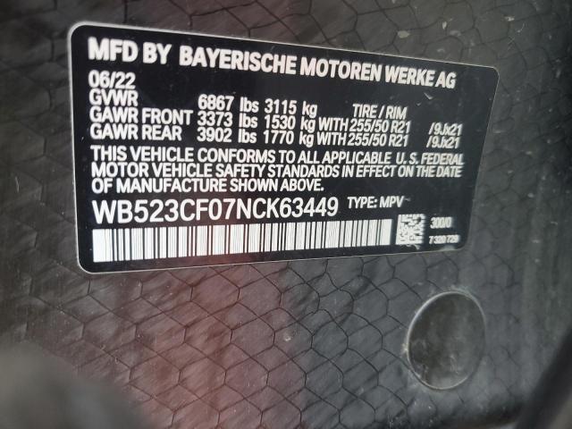 2022 BMW IX XDRIVE5 WB523CF07NCK63449