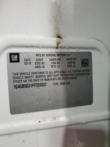 2015 BUICK LACROSSE - 1G4GB5G31FF259037