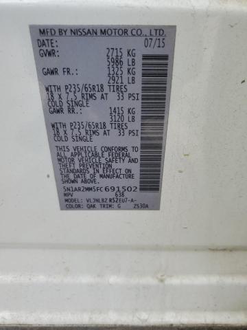 2015 NISSAN PATHFINDER - 5N1AR2MM5FC691502