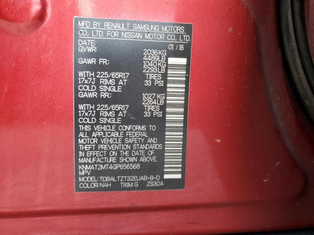 2016 NISSAN ROGUE S - KNMAT2MT4GP656568