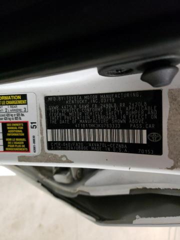 2019 TOYOTA CAMRY L - 4T1B11HK3KU763333