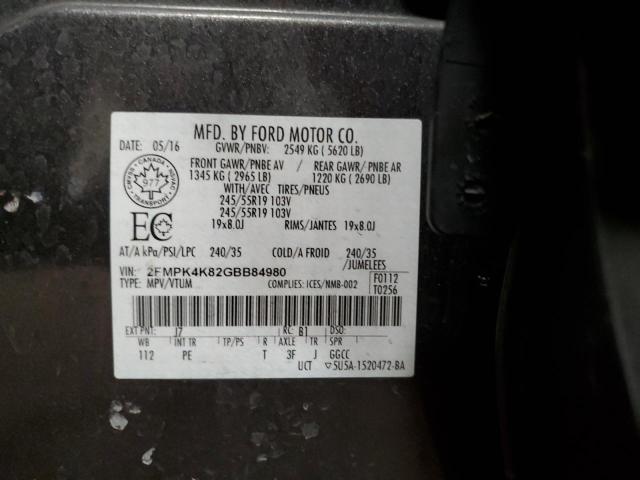 2016 FORD EDGE TITAN - 2FMPK4K82GBB84980