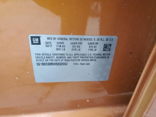2017 CHEVROLET CRUZE LT - 3G1BE6SM5HS592909