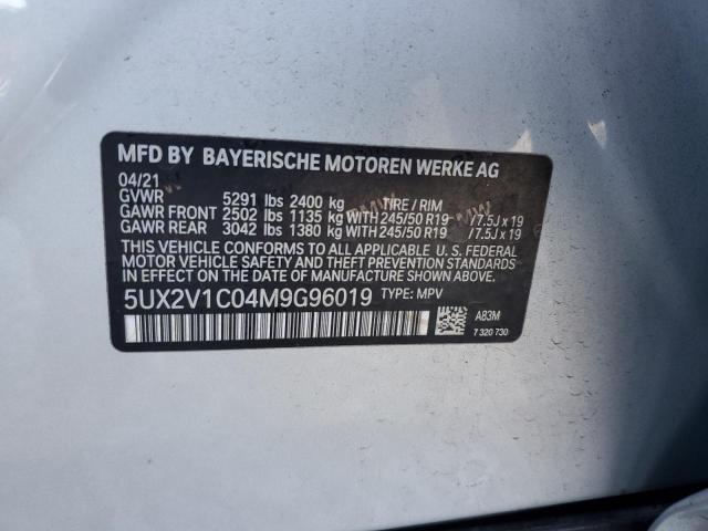 5ux2v1c04m9g96019 - 2021 Bmw x4 xdrive30i - #87287934