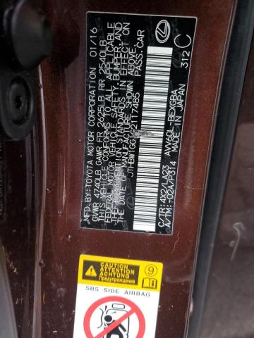 2016 LEXUS ES 300H - JTHBW1GG1G2117485