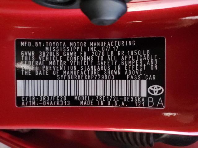 2017 TOYOTA COROLLA L - 5YFBURHEXHP729903