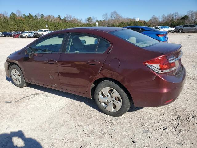 HONDA CIVIC LX 2013 burgundy  gas 2HGFB2F54DH561615 photo #3