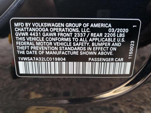 2020 VOLKSWAGEN PASSAT SE - 1VWSA7A32LC019804