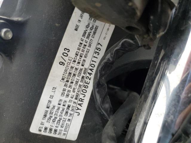 2004 YAMAHA YZFR6 L JYARJ06E24A011357