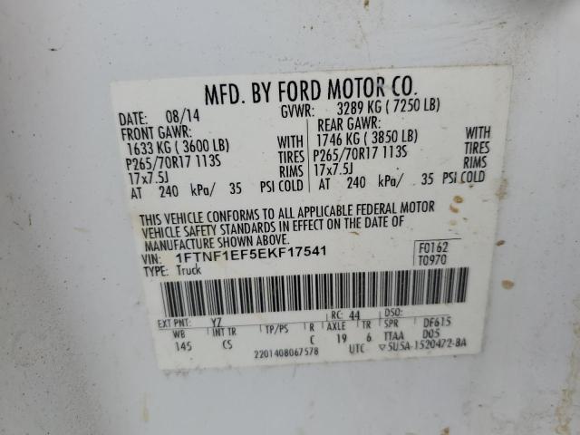 VIN 1FTNF1EF5EKF17541 2014 FORD ALL MODELS no.12