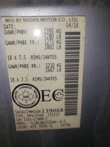 2016 NISSAN MURANO S - 5N1AZ2MH5GN139068