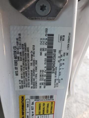 2020 FORD FUSION SE - 3FA6P0HDXLR260168