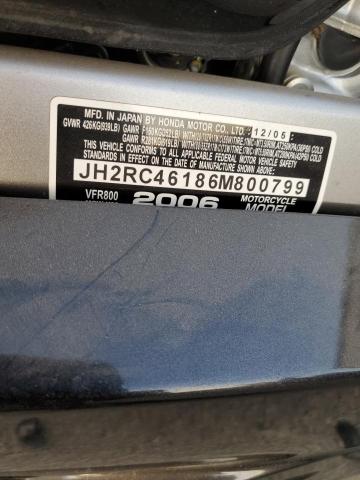 2006 HONDA VFR 800 JH2RC46186M800799