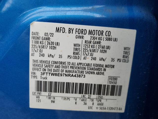 2022 FORD MAVERICK X - 3FTTW8E97NRA43873