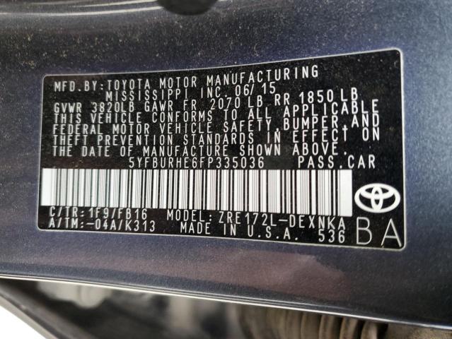 VIN 5YFBURHE6FP335036 2015 TOYOTA COROLLA no.12