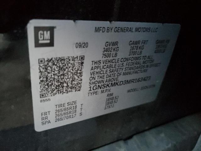 2021 CHEVROLET TAHOE K150 - 1GNSKMKD3MR163423